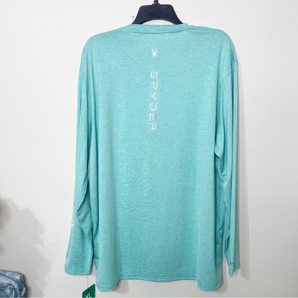 Mens Spyder Long Sleeve Shirt Rash Guard Green XL Nwt - Picture 5 of 9
